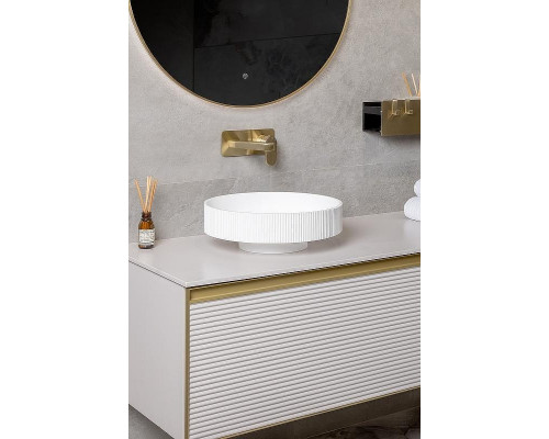 Раковина накладная Boheme Corian 40 801-R-MW Белая матовая
