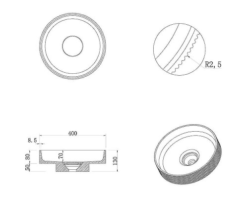 Раковина накладная Boheme Corian 40 801-R-MW Белая матовая