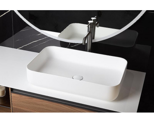 Раковина накладная Boheme Corian Slim 60 879-60-MW Белая матовая