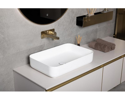 Раковина накладная Boheme Corian Slim 60 879-60-MW Белая матовая