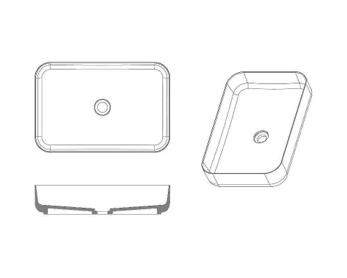 Раковина накладная Boheme Corian Slim 60 879-60-MW Белая матовая