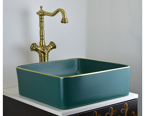 Santeh-Crystal.ru: Раковина-чаша Bronze de Luxe 40 1063 Зеленая с золотым ободом Купить Раковина-чаша Bronze de Luxe 40 1063 Зеленая с золотым ободом в магазине сантехники Santeh-Crystal.ru