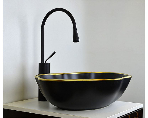Santeh-Crystal.ru: Раковина-чаша Bronze de Luxe 50 1395 Черная с золотым ободом Заказать Раковина-чаша Bronze de Luxe 50 1395 Черная с золотым ободом в магазине сантехники Santeh-Crystal.ru