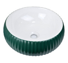 Раковина-чаша Bronze de Luxe 40 1382 Изумрудный глянец Белый глянец