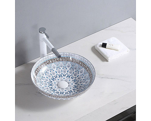Santeh-Crystal.ru: Раковина-чаша Bronze de Luxe Марракеш 40 1008 Белый глянец с декором Купить Раковина-чаша Bronze de Luxe Марракеш 40 1008 Белый глянец с декором в магазине сантехники Santeh-Crystal.ru