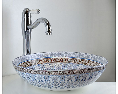 Santeh-Crystal.ru: Раковина-чаша Bronze de Luxe Марракеш 40 1008 Белый глянец с декором Купить Раковина-чаша Bronze de Luxe Марракеш 40 1008 Белый глянец с декором в магазине сантехники Santeh-Crystal.ru