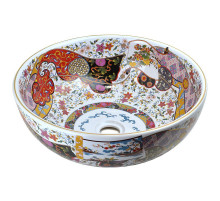 Раковина-чаша Bronze de Luxe Festival 40 2231 Красная с орнаментом