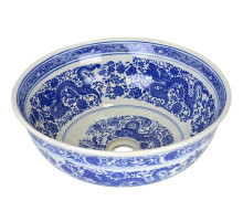 Раковина-чаша Bronze de Luxe Dragons 41 6050 Белый глянец с декором