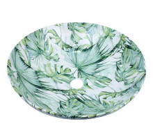 Раковина-чаша Bronze de Luxe 40 3008 Белая Зеленая