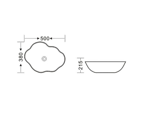 Раковина накладная Bronze de Luxe 50 1395 со смесителем Сканди 9015B Черная с золотым ободом
