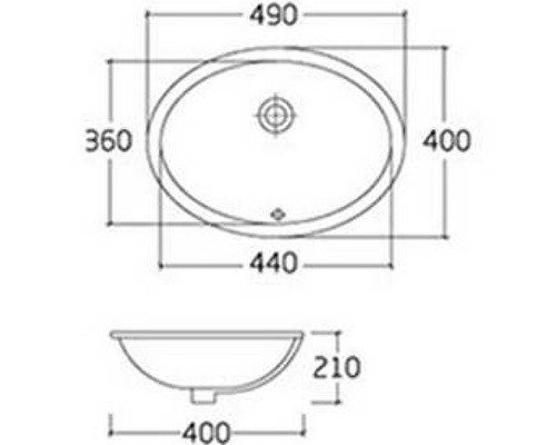 Раковина встраиваемая снизу Bronze de Luxe Альзас 50 1707 Белая