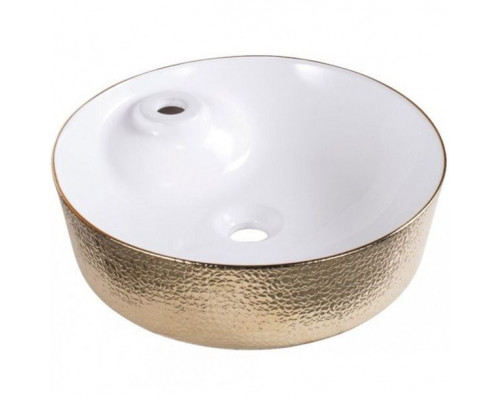 Приобрести Раковина-чаша CeramaLux 43 D1306H025 Белая Золотая в магазине сантехники Santeh-Crystal.ru