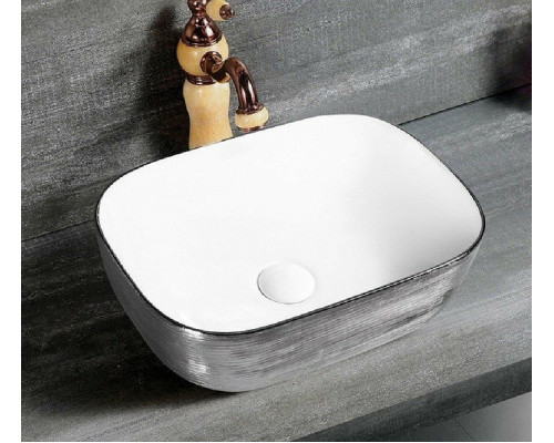 Приобрести Раковина-чаша CeramaLux 46 D1333H131 Серебро Белая в магазине сантехники Santeh-Crystal.ru