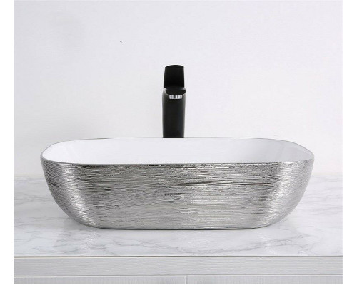 Приобрести Раковина-чаша CeramaLux 46 D1333H131 Серебро Белая в магазине сантехники Santeh-Crystal.ru