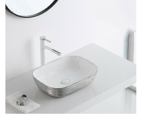 Приобрести Раковина-чаша CeramaLux 46 D1333H131 Серебро Белая в магазине сантехники Santeh-Crystal.ru