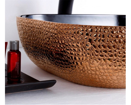 Купить Раковина-чаша CeramaLux 50 D1302H024 Медь Черная в магазине сантехники Santeh-Crystal.ru