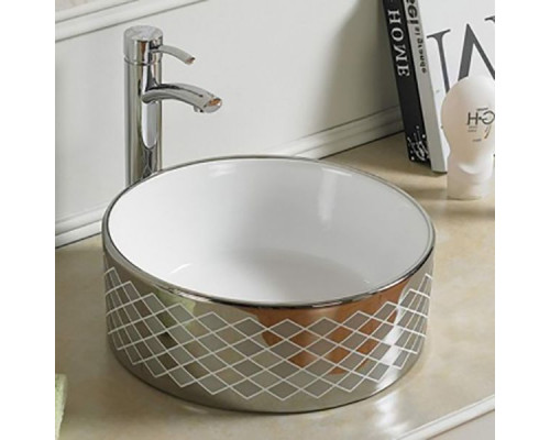 Купить Раковина-чаша CeramaLux 41 7078ASP Серебро в магазине сантехники Santeh-Crystal.ru