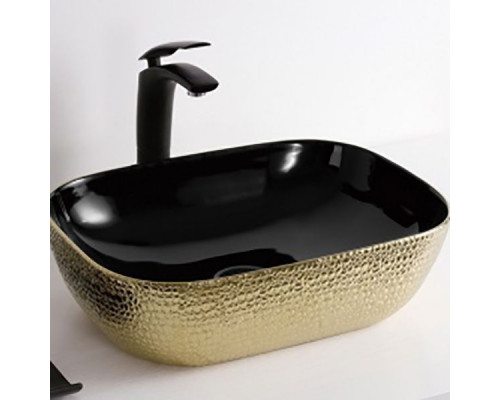 Заказать Раковина-чаша CeramaLux 46 D1333H022 Черная Золотая в магазине сантехники Santeh-Crystal.ru