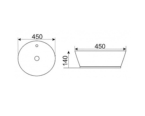 Купить Раковина-чаша CeramaLux 45 D1306H004 Черная в магазине сантехники Santeh-Crystal.ru