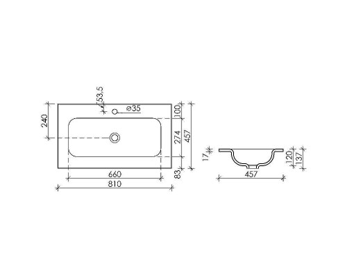 Раковина Ceramicanova Grace 80 CN7012MB Черная матовая