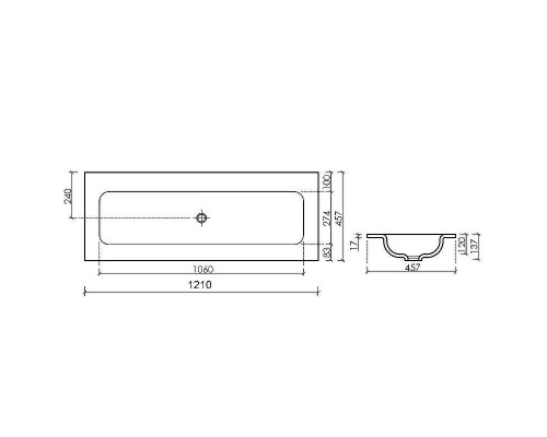 Раковина Ceramicanova Grace 120 CN7016MBwx Черная матовая