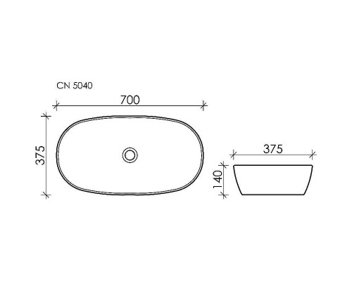 Раковина-чаша Ceramicanova Element 70 CN5040 Белая