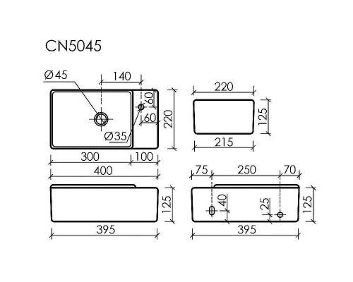 Раковина Ceramicanova Element 40 CN5045 Белая