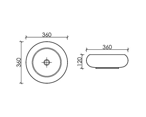 Раковина-чаша Ceramicanova Element 36 CN6050 Белая глянцевая