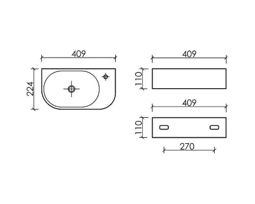 Раковина Ceramicanova Element 41 L CN6066L Белая