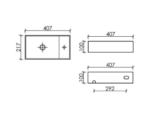 Раковина Ceramicanova Element 41 L CN6051LMH Антрацит матовый
