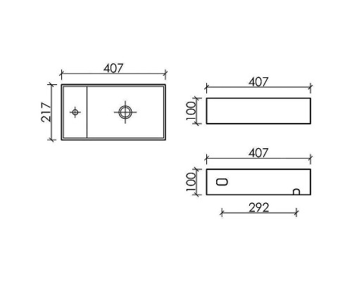 Раковина Ceramicanova Element 41 R CN6051RMDH Темный антрацит матовый