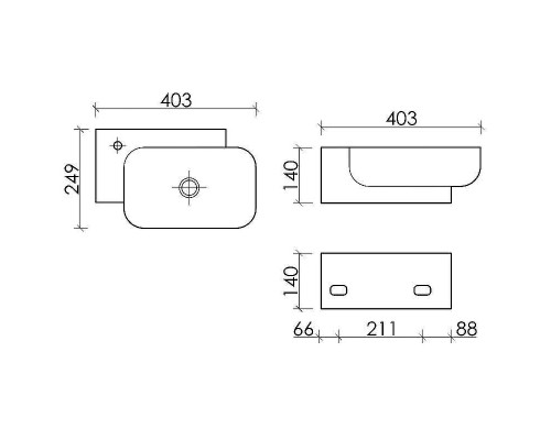 Раковина Ceramicanova Element 40 R CN6074R Белая