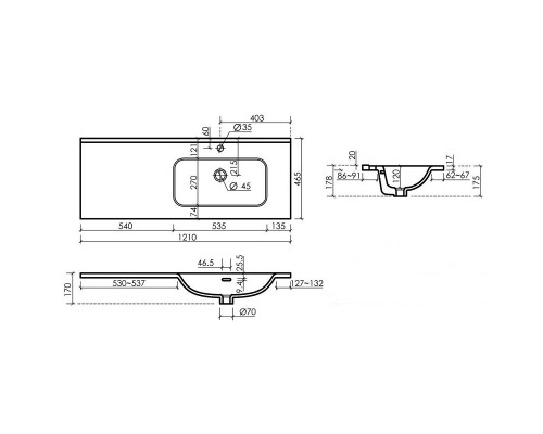 Раковина Ceramicanova Element 120 R CN7006R Белая