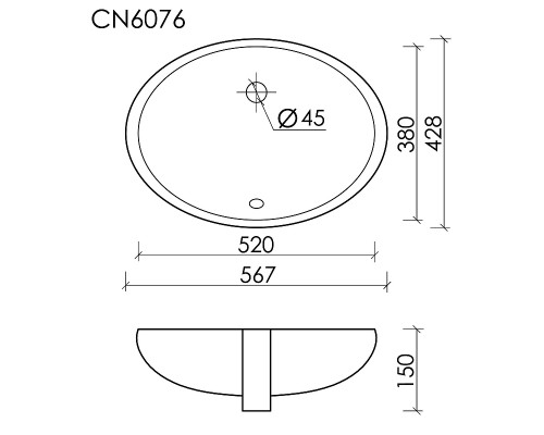 Раковина Ceramicanova Element 57 CN6076 Белая