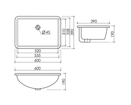 Раковина Ceramicanova Era 60 CN6082 Белая