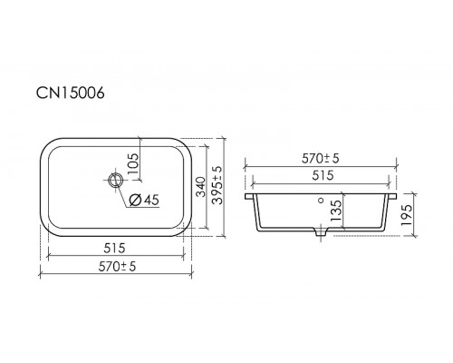 Раковина Ceramicanova Era 57 CN15006 цвет Белый