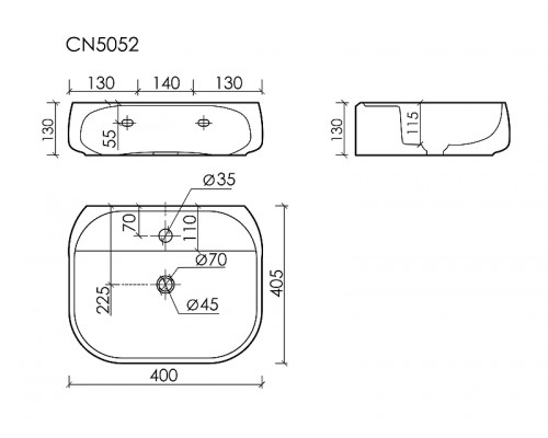 Раковина Ceramicanova Fonte 42 CN5052 цвет Белый