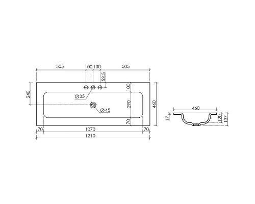 Раковина Ceramicanova Grace 120 CN7024MB Черная матовая