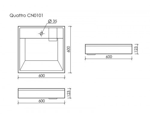 Раковина Ceramicanova Quattro 60 CN0101 на стиральную машину цвет Белый