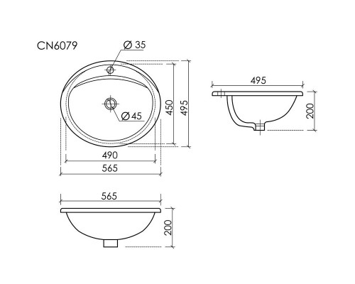 Раковина Ceramicanova Sun 57 CN6079 Белая