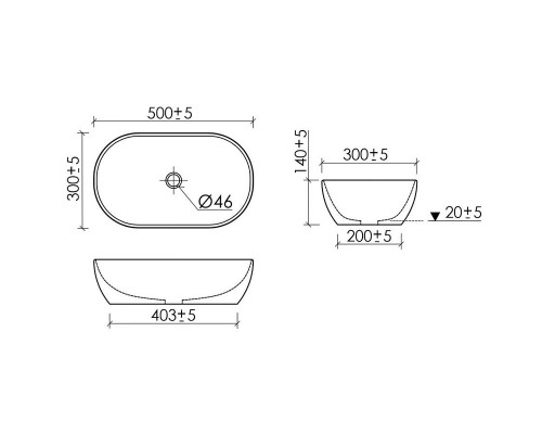 Раковина-чаша Ceramicanova Twist 50 CN12001 Белая