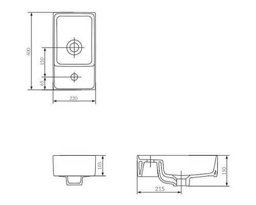 Заказать Раковина Cersanit Crea 40 P-UM-CRE40/1 Белая в магазине сантехники Santeh-Crystal.ru