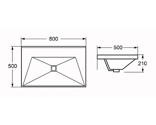 Приобрести Раковина Cezares Molveno 80 CZR-1188-800/500 Белая в магазине сантехники Santeh-Crystal.ru