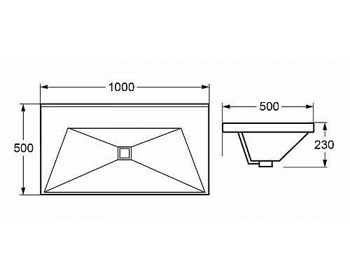 Заказать Раковина Cezares Molveno 100 CZR-1188-1000/500 Белая в магазине сантехники Santeh-Crystal.ru