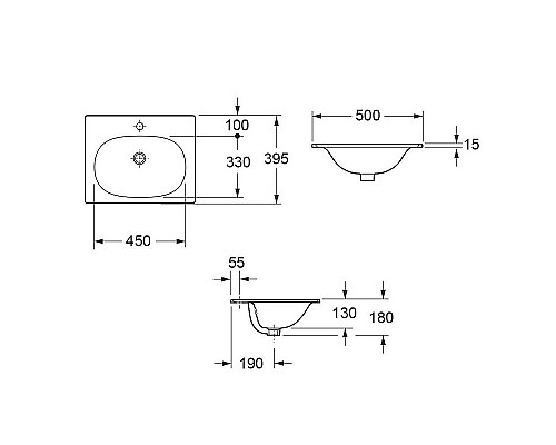 Приобрести Раковина Cezares Molveno 50 CZR-1923-500 Белая в магазине сантехники Santeh-Crystal.ru