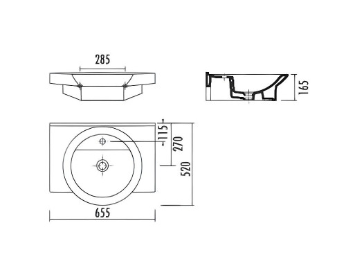 Приобрести Раковина Creavit Wing 65 WN065.00000 Белая в магазине сантехники Santeh-Crystal.ru