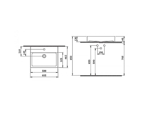 Купить Раковина Creto Bocchi Milano 60 1376-001-0126 Белая в магазине сантехники Santeh-Crystal.ru