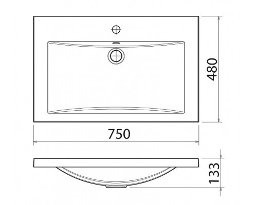 Заказать Раковина Florentina Анита 75 10.150.00750.001 Белая в магазине сантехники Santeh-Crystal.ru