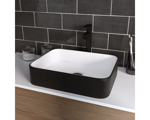 Приобрести Раковина-чаша Grossman 50 GR-4043BW Белая Черная в магазине сантехники Santeh-Crystal.ru