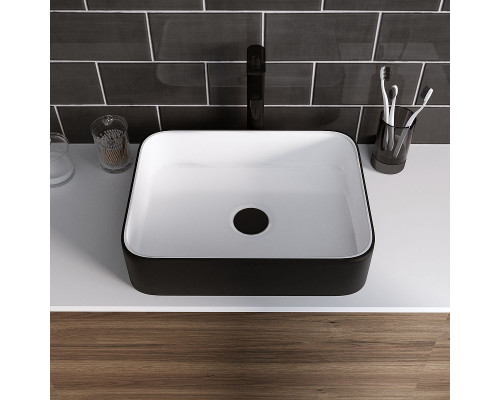 Приобрести Раковина-чаша Grossman 50 GR-4043BW Белая Черная в магазине сантехники Santeh-Crystal.ru